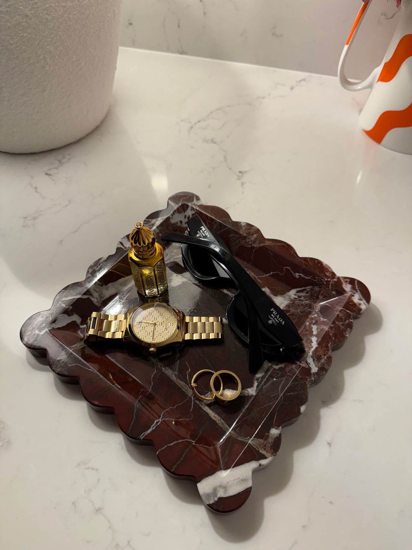 Rosso Scalloped Tray