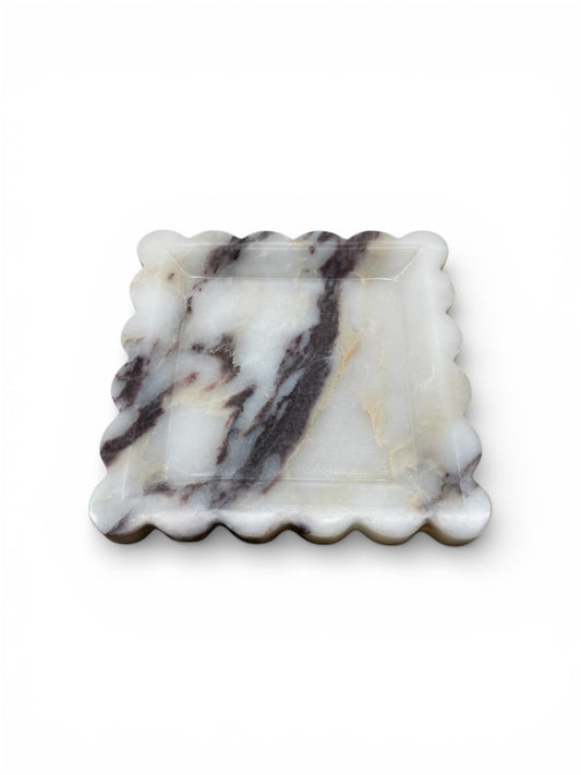 Ecru Scalloped Tray