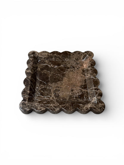 Mocha Scalloped Tray